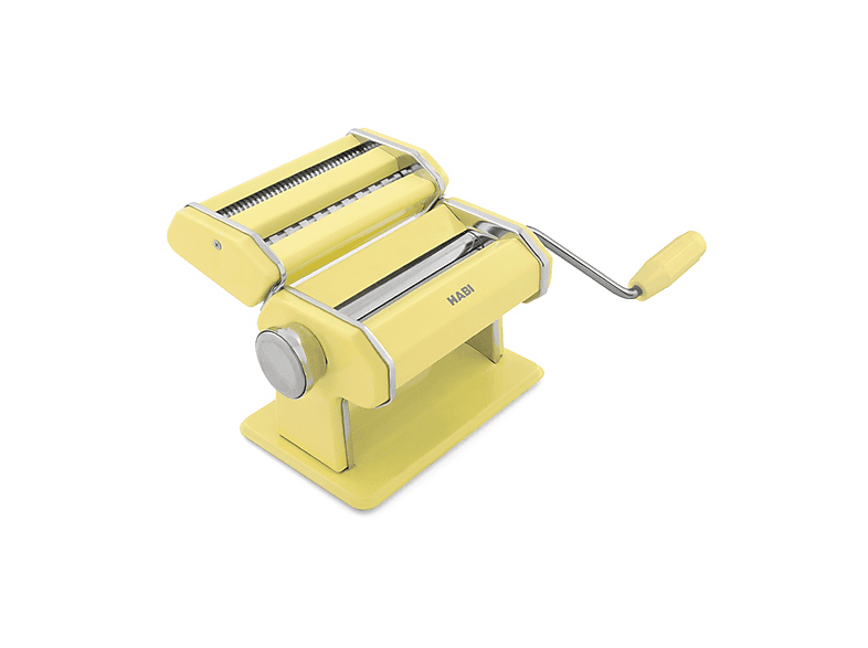 MACCHINA PER PASTA MANUALE H&H in metallo, Con Rulli Regolabili, Manovella e Morsetto di Fissaggio, Giallo