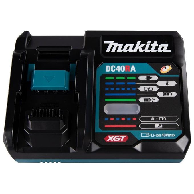 Makita 191E07-8 Caricabatterie rapido per batterie XGT 40 V Max e LXT 14,4 V 18 V con adattatore ADP10 potenza 310 W tempo ricarica 28 min 2,5 Ah colore Nero Makita 191E07-8 Caricabatterie rapido per batterie XGT 40 V Max e LXT 14,4 V 18 V con adattatore ADP10 potenza 310 W tempo ricarica 28 min 2,5 Ah colore Nero