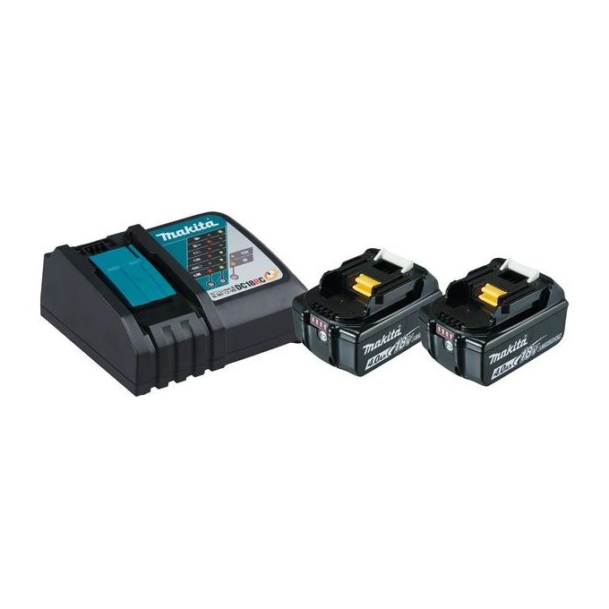 Makita 197490-7 Power Source Kit 2 batterie 4 Ah 18V LXT con caricatore rapido colore Nero Makita 197490-7 Power Source Kit 2 batterie 4 Ah 18V LXT con caricatore rapido colore Nero