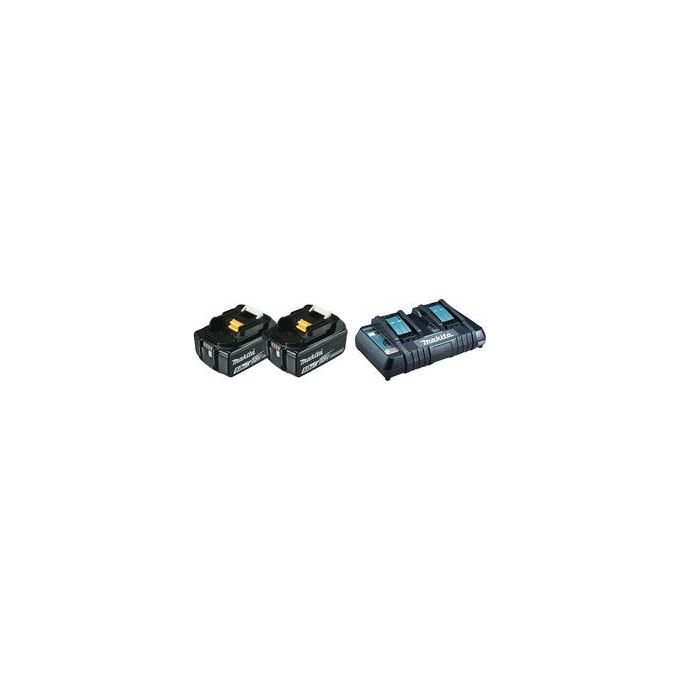 Makita 197629-2 Kit Energia 2 Batterie BL1850B 18V 5,0 Ah + Caricatore Doppio DC18RD + Valigetta MAKPAC colore Nero Makita 197629-2 Kit Energia 2 Batterie BL1850B 18V 5,0 Ah + Caricatore Doppio DC18RD + Valigetta MAKPAC colore Nero