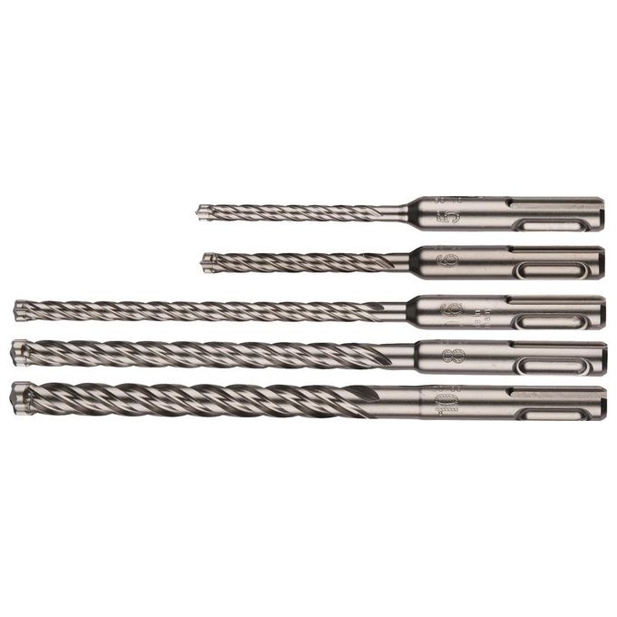 Makita B-58992 NEMESIS II Set Punte SDS-Plus per Martello Perforatore 5 pezzi 5 6 8 10 mm Calcestruzzo colore Argento
