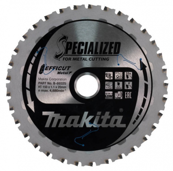 Makita - B-69325 Efficut Lama Per Troncatrice 150x20 Mm Per Metallo Makita - B-69325 Efficut Lama Per Troncatrice 150x20 Mm Per Metallo