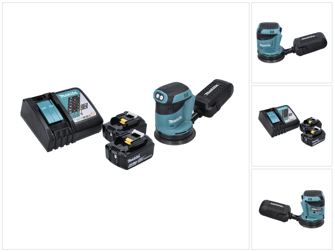 Makita Dbo 180 Rg 18 V - Levigatrice Eccentrica A Batteria Da 125 Mm + 2 Batterie Da 6,0 Ah + Caricabatterie Makita Dbo 180 Rg 18 V - Levigatrice Eccentrica A Batteria Da 125 Mm + 2 Batterie Da 6,0 Ah + Caricabatterie