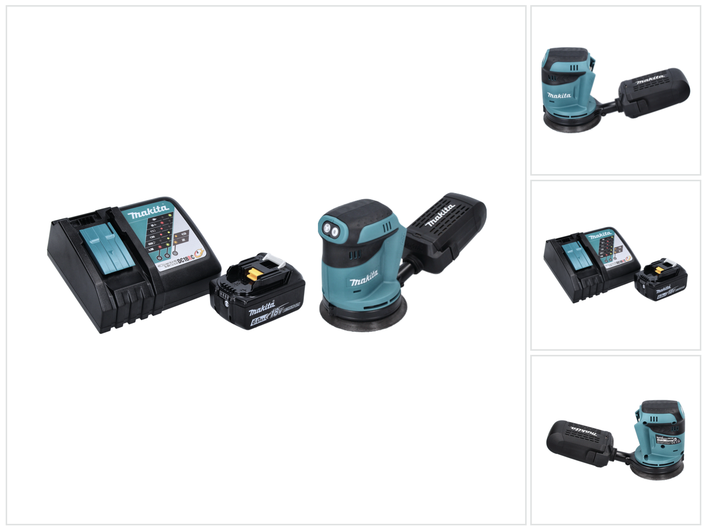Makita Dbo 180 Rg1 18 V - Levigatrice Eccentrica A Batteria Da 125 Mm + 1x Batteria 6,0 Ah + Caricatore Makita Dbo 180 Rg1 18 V - Levigatrice Eccentrica A Batteria Da 125 Mm + 1x Batteria 6,0 Ah + Caricatore