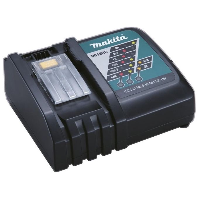 Makita DC18RC Caricabatterie Rapido LXT 18V Ioni di Litio NiMH ventola raffreddamento colore Nero