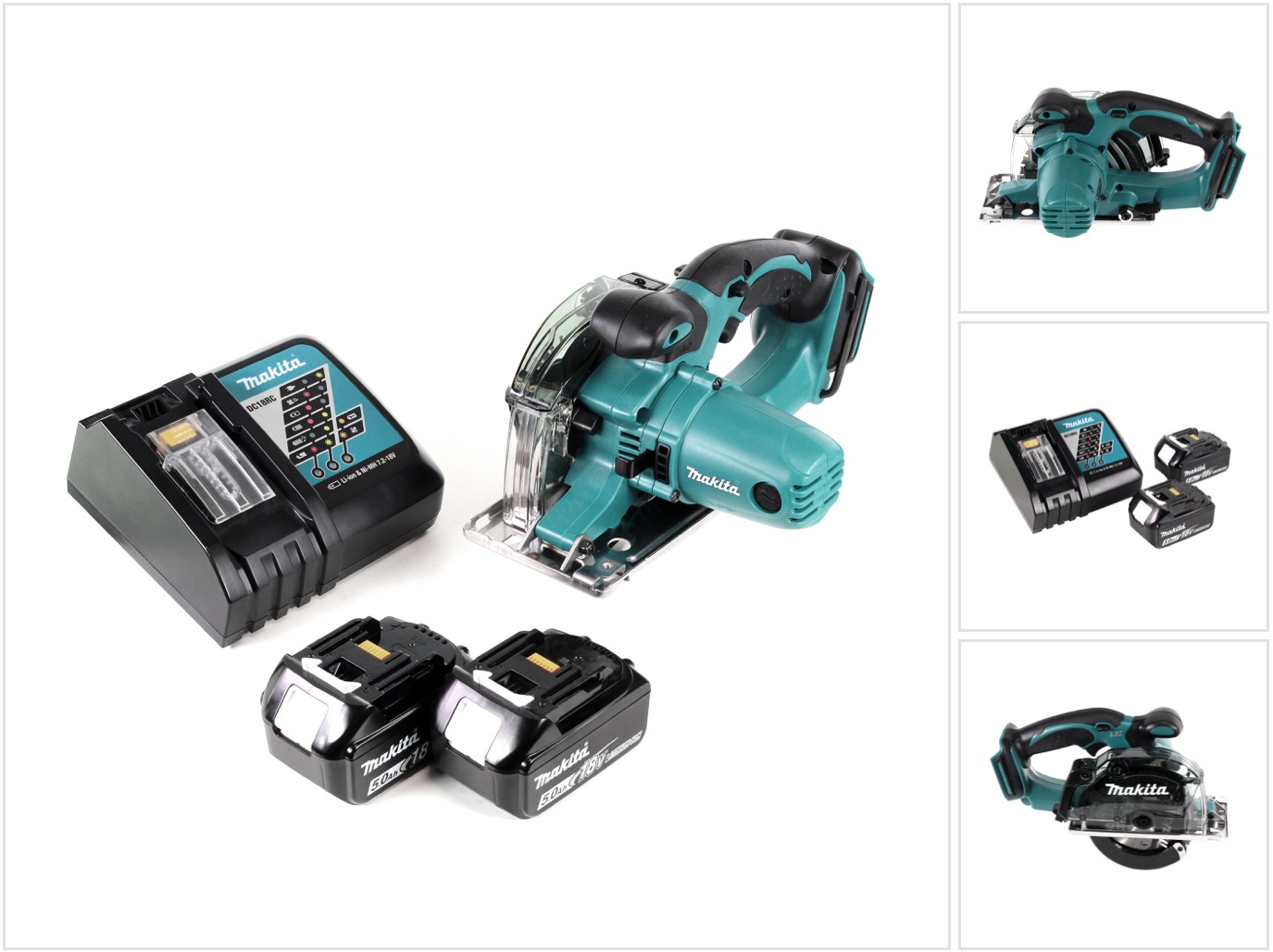 Makita Dcs 552 Rt Sega Circolare Per Metallo A Batteria 18v 136 Mm In Valigetta Makpac + 2x Batterie 5,0 Ah + Caricabatterie + Lama Per Sega + Occhiali Protettivi