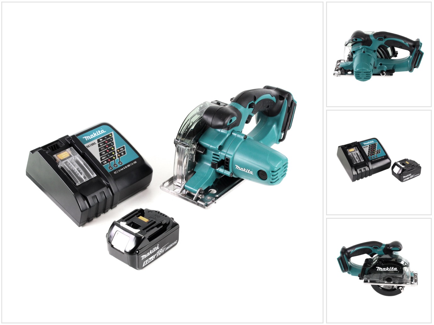Makita Dcs 552 Rt1 Sega Circolare Per Metallo A Batteria 18v 136 Mm + 1x Batteria 5,0 Ah + Caricabatterie + Lama Per Sega + Occhiali Protettivi