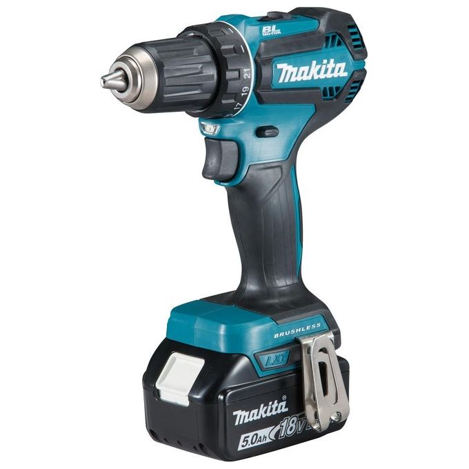 Makita DDF485RTJ Trapano avvitatore a batteria 18V con motore brushless 2 batterie 5,0 Ah e valigetta MAKPAC colore Nero Makita DDF485RTJ Trapano avvitatore a batteria 18V con motore brushless 2 batterie 5,0 Ah e valigetta MAKPAC colore Nero