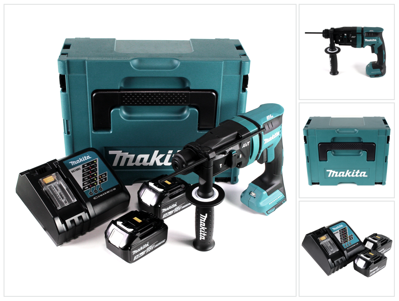 Makita Dhr 182 Rfj Trapano A Percussione A Batteria 18v 1,7j Sds Plus Brushless + 2x Batteria 3,0ah + Caricabatteria + Makpac Makita Dhr 182 Rfj Trapano A Percussione A Batteria 18v 1,7j Sds Plus Brushless + 2x Batteria 3,0ah + Caricabatteria + Makpac