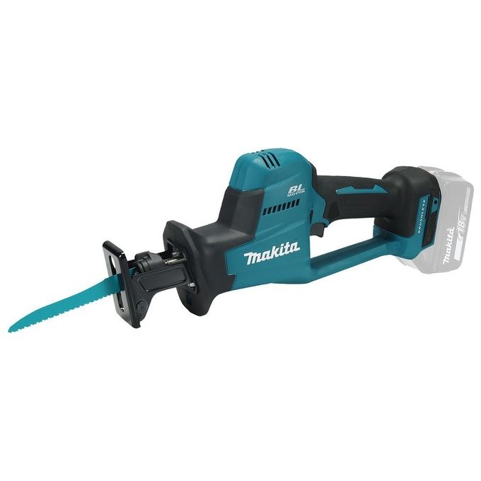 Makita DJR189Z Seghetto Alternativo a Batteria 18V Motore Brushless Luce LED Integrata Cambio Lama Senza Utensili colore Nero Blu