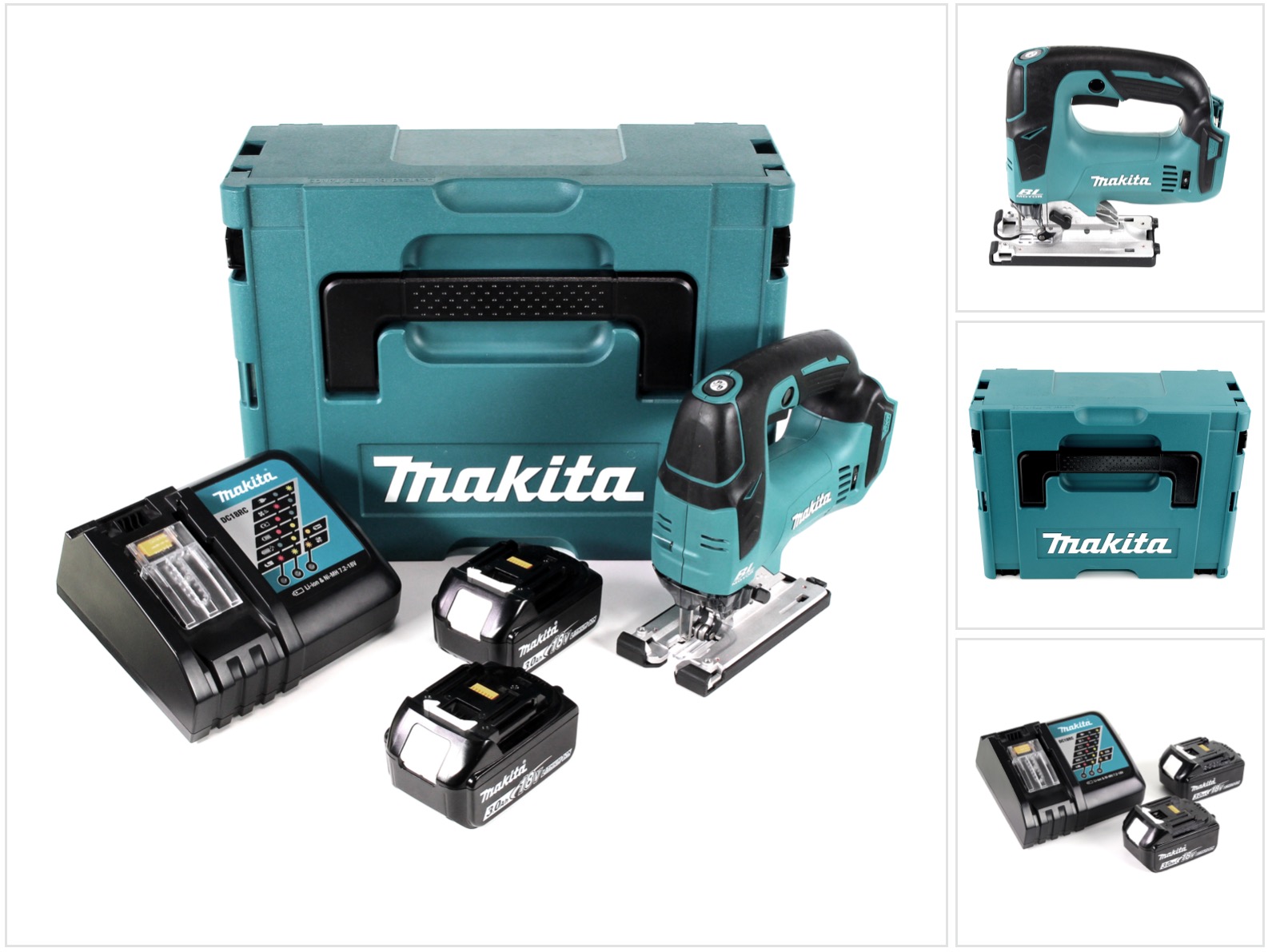 Makita Djv 182 Rfj Seghetto Alternativo A Batteria 18v / Brushless In Valigetta Makpac + 2x Batterie 3,0 Ah + Caricabatterie Makita Djv 182 Rfj Seghetto Alternativo A Batteria 18v / Brushless In Valigetta Makpac + 2x Batterie 3,0 Ah + Caricabatterie