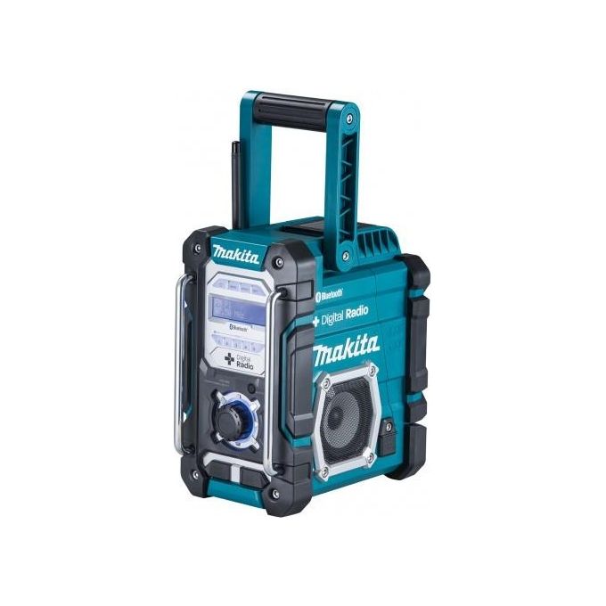Makita DMR112 Radio da Cantiere DAB+ Bluetooth FM 4,9 W IP64 con Ingresso AUX e Porta USB colore Nero Turchese