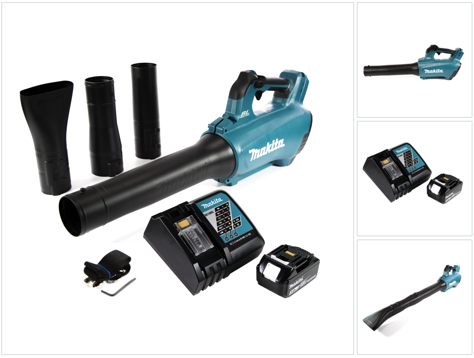 Makita Dub 184 Rf1 Soffiatore A Batteria 18 V Brushless + 1x Batteria 3,0 Ah + Caricabatterie Makita Dub 184 Rf1 Soffiatore A Batteria 18 V Brushless + 1x Batteria 3,0 Ah + Caricabatterie