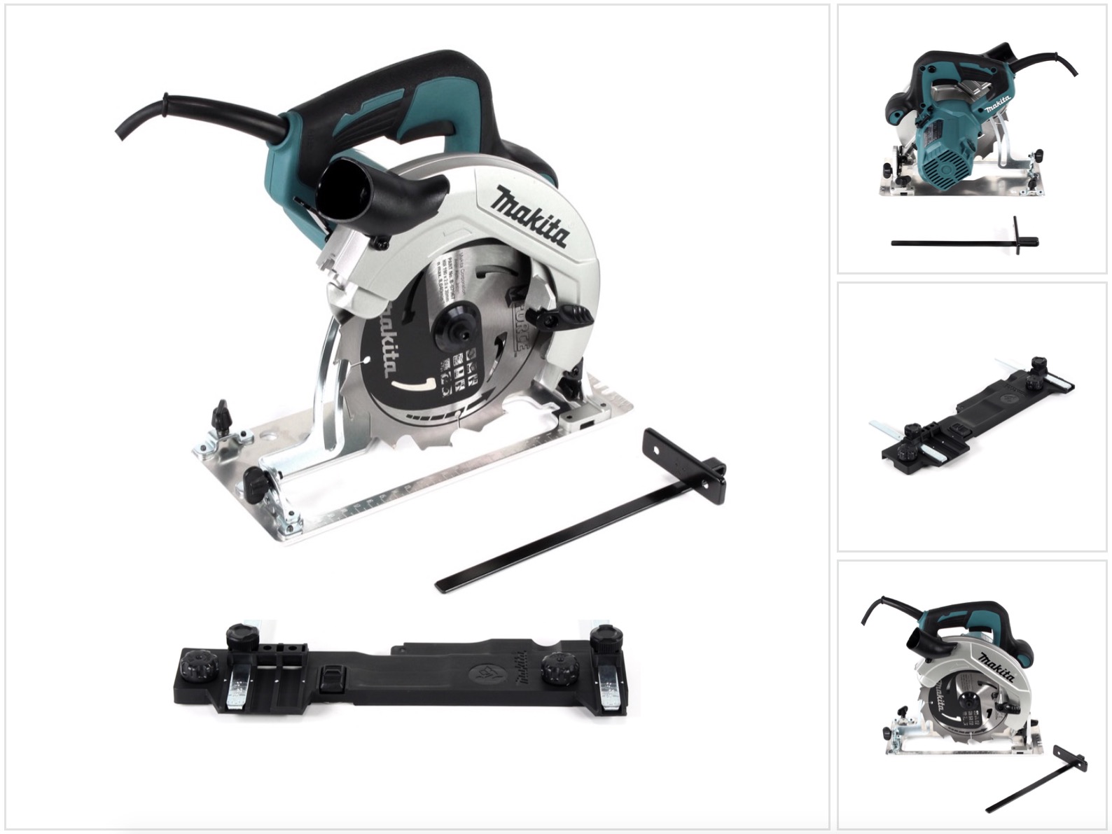 Makita Hs 7611 Sega Circolare 1600w 190mm + 1x Lama Per Sega In Metallo Duro + Adattatore Per Barra Di Guida C