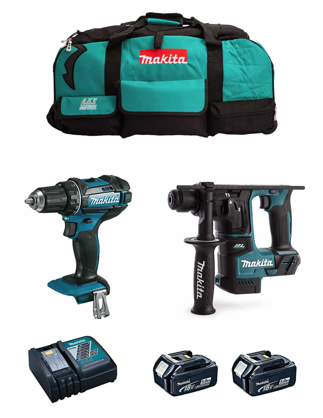 Makita - Kit 18v Msb2p2 (dhr171 + Ddf482 + 2 X 5,0 Ah + Dc18rc + Trolley) Makita - Kit 18v Msb2p2 (dhr171 + Ddf482 + 2 X 5,0 Ah + Dc18rc + Trolley)
