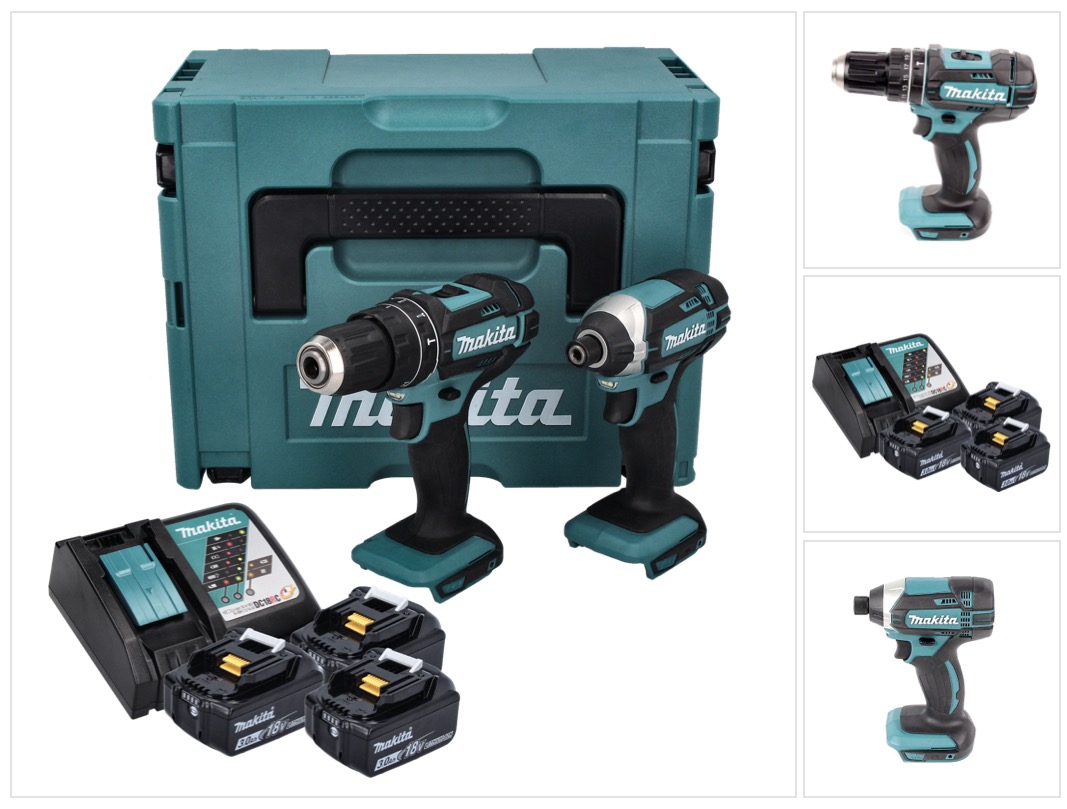 Makita - Kit Combinato Dlx 2131 Jx1 A Batteria 18 V Con Dhp 482 62 Nm + Dtd 152 165 Nm + 3x Batteria Ricaricabile 3,0 Ah + Caricabatterie + Makpac Makita - Kit Combinato Dlx 2131 Jx1 A Batteria 18 V Con Dhp 482 62 Nm + Dtd 152 165 Nm + 3x Batteria Ricaricabile 3,0 Ah + Caricabatterie + Makpac