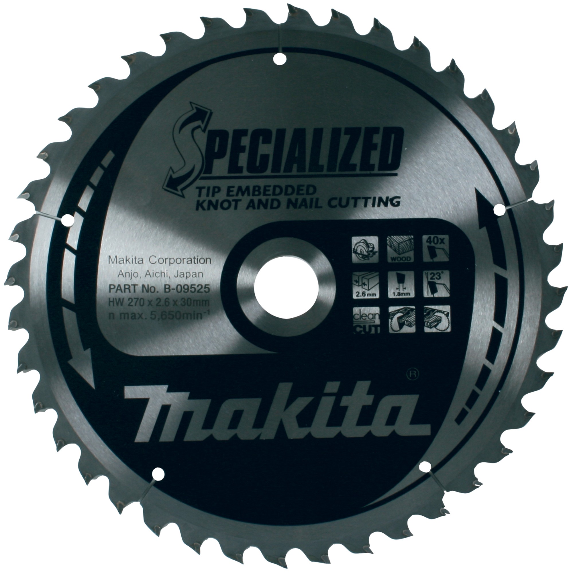 Makita - Lama Circolare Tagliente Incassato 270 X 30 Mm - 40 Denti Makita - Lama Circolare Tagliente Incassato 270 X 30 Mm - 40 Denti