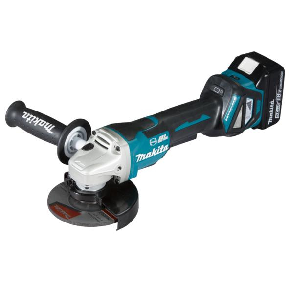 Makita - Meuleuse À Batterie 18v 2x5ah Li-ion 125 Mm - Dga518rtju