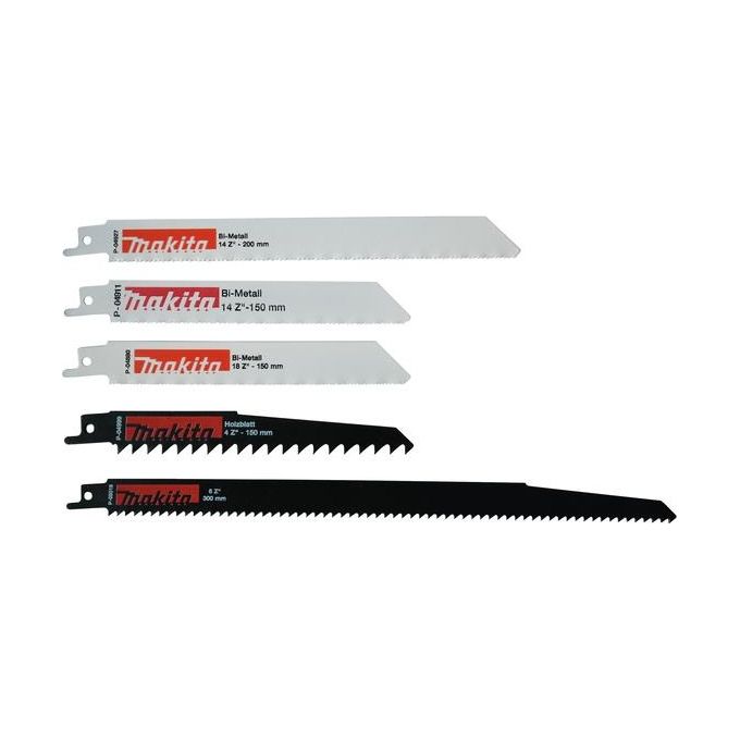 Makita P-83945 Set Lame Sega a Sciabola 5 Pezzi HCS BIM Universale Legno Metallo Plastica Cartongesso Makita P-83945 Set Lame Sega a Sciabola 5 Pezzi HCS BIM Universale Legno Metallo Plastica Cartongesso
