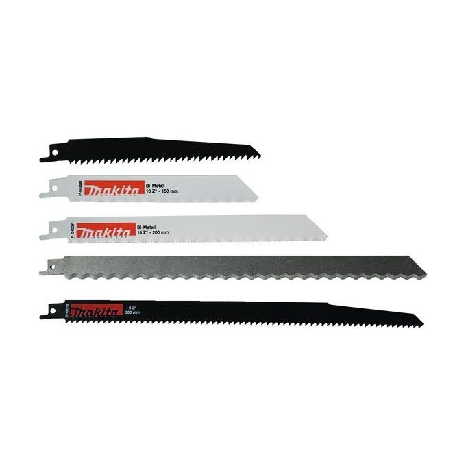 Makita P-83951 Set Lame Sega Reciproca Starter Kit 5 Pezzi Legno Metallo Materiali Isolanti 150 200 300 mm colore Nero