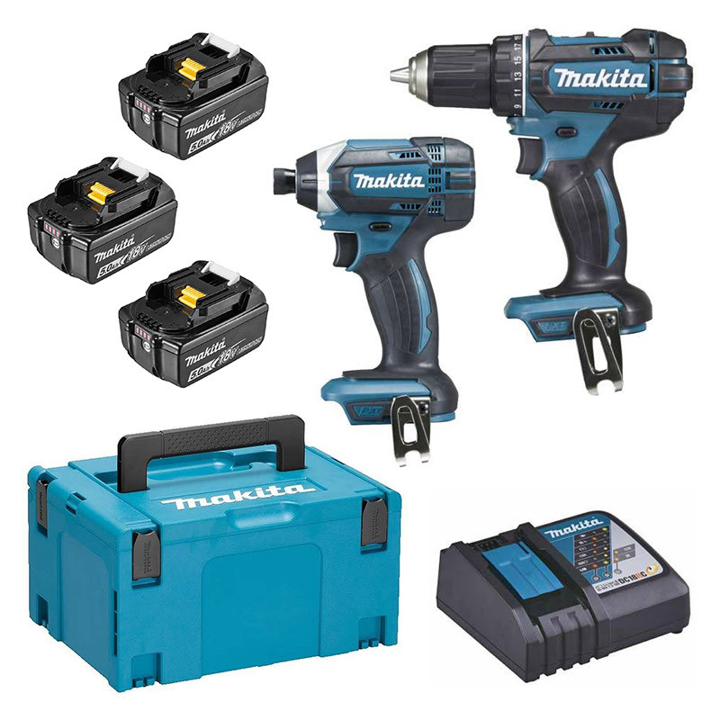 Makita - Pack 2 Macchine 18v Trapano Avvitatore Ø 13 Mm Ddf482 + Avvitatore A Impulsi 165 Nm Dtd152 - Dlx2127tj1