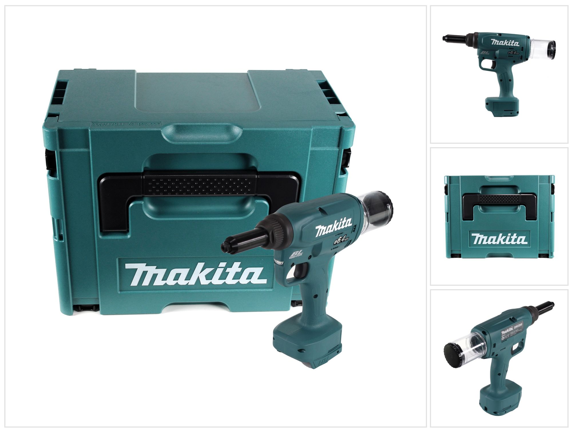 Makita - Rivettatrice 18v Bl Drv250zj Ø 4,8 &ampgt 6,4 Mm
