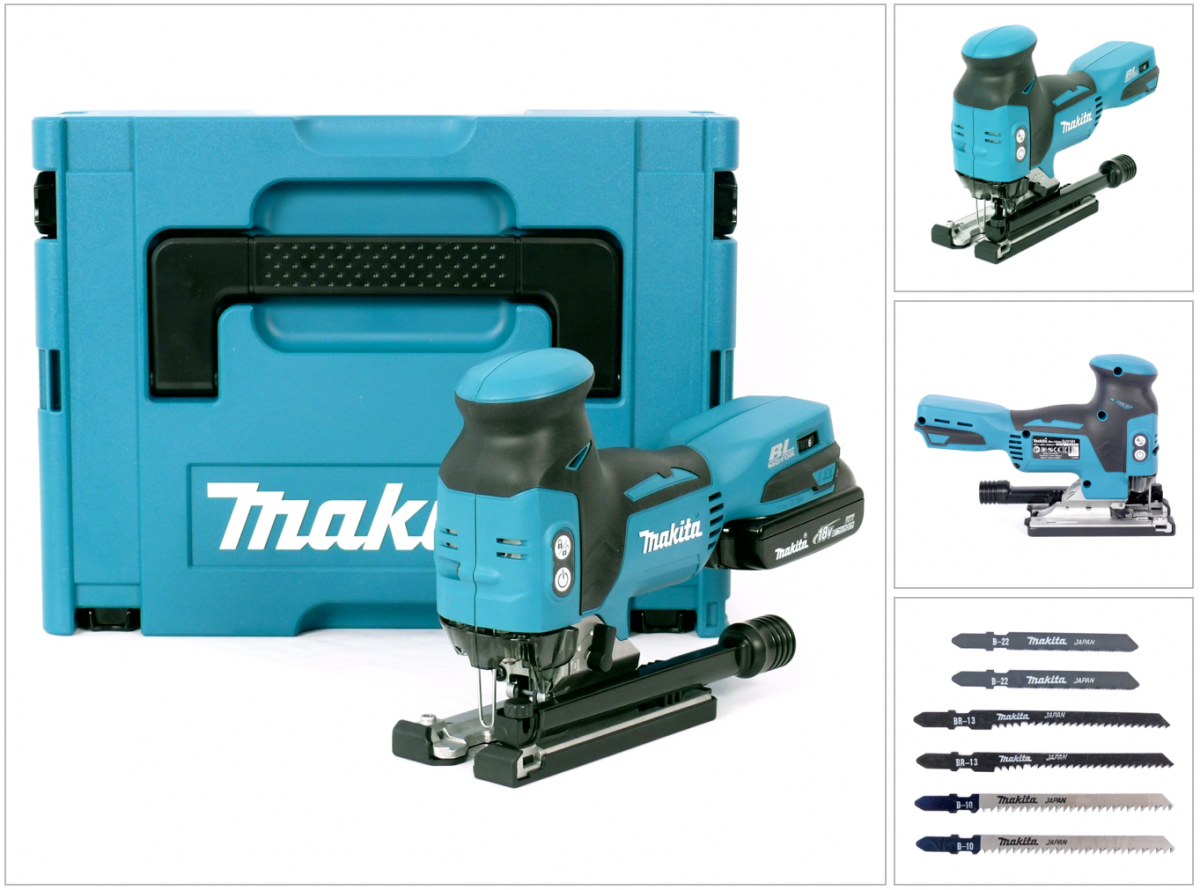 Makita Seghetto A Pendolo Senza Fili, (18 V In Makpac Inclusa 1 Batteria), Djv181y1j, Legno, Metallo Makita Seghetto A Pendolo Senza Fili, (18 V In Makpac Inclusa 1 Batteria), Djv181y1j, Legno, Metallo