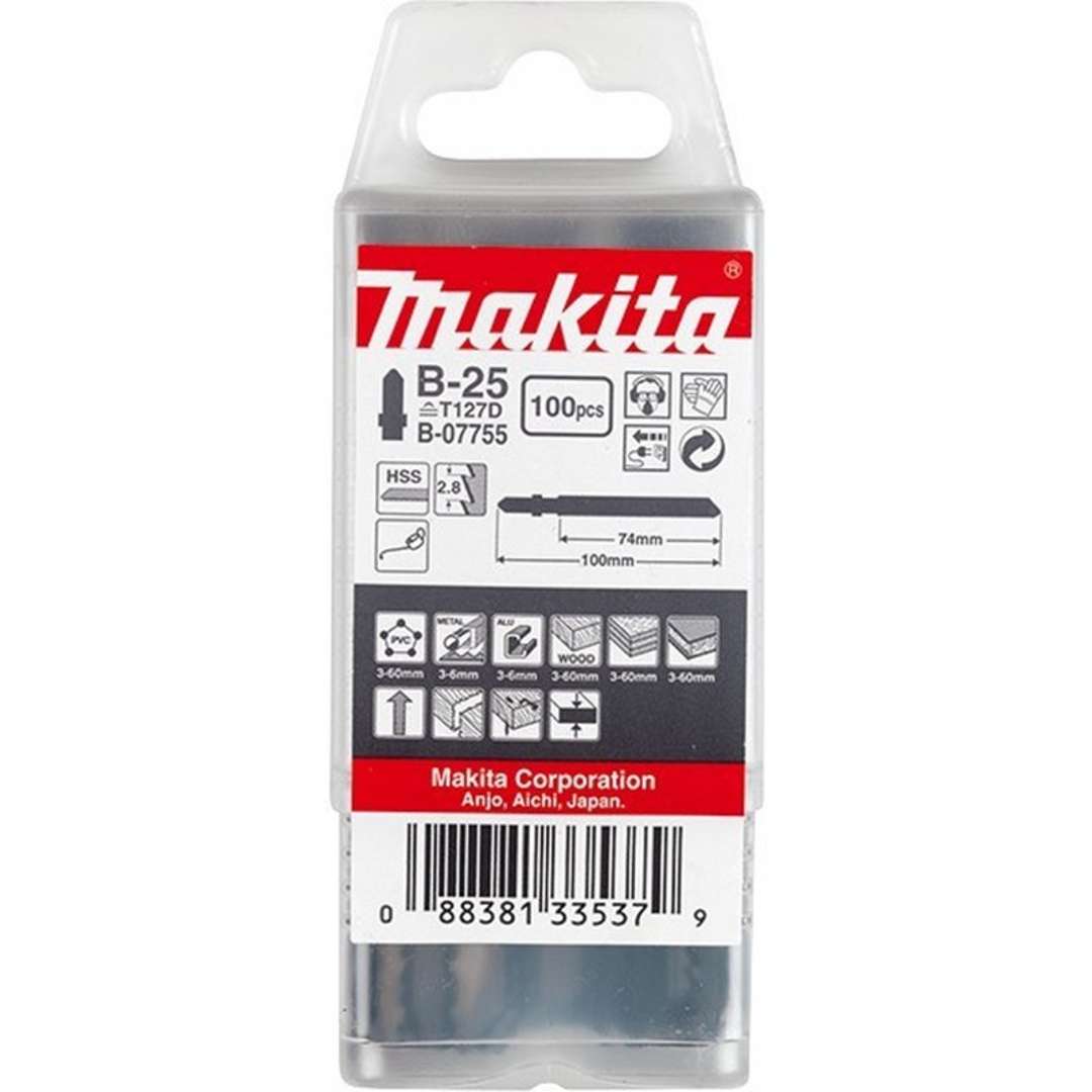 Makita - Set Di Lame Per Sega Diritta 9 Tpi, Lunghezza 100 Mm, 100 Pz B-07755 Makita - Set Di Lame Per Sega Diritta 9 Tpi, Lunghezza 100 Mm, 100 Pz B-07755