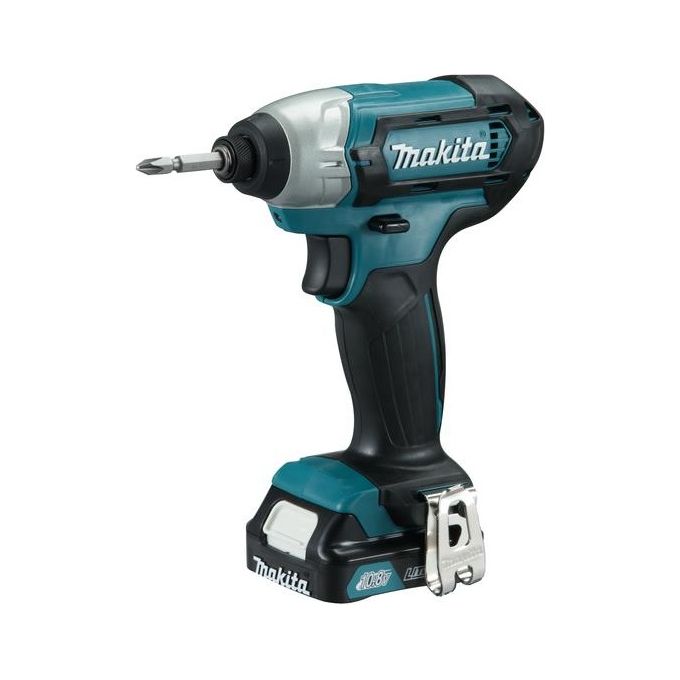 Makita TD110DSMJ Avvitatore a batteria 10,8 V 110 Nm 1-4'' con 2 batterie e caricatore colore Nero Turchese
