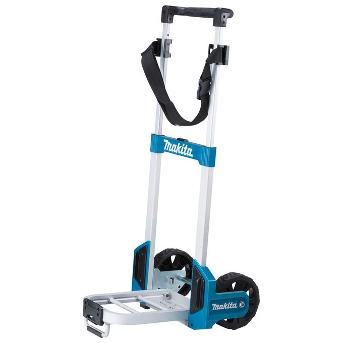 Makita TR00000001 Carrello di Trasporto Pieghevole per Valigette Makpac Capacita' 125 Kg Ruote Gommate con Cuscinetti a Sfera Manici Gommati Prolunga Telescopica Regolabile colore Nero