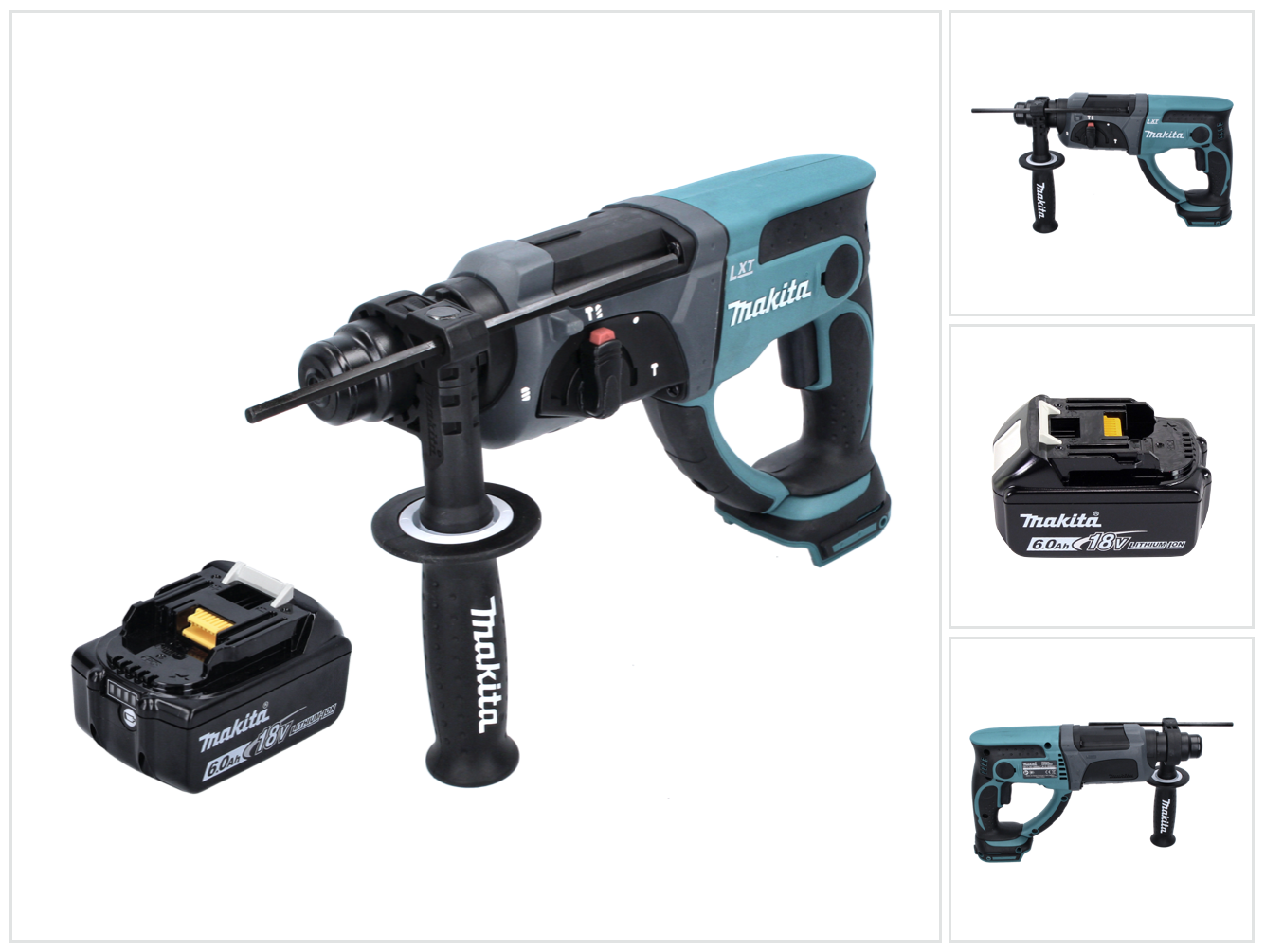 Makita - Trapano A Batteria Dhr 202 G1 18 V 2,0 J Sds Plus + 1x Batteria 6,0 Ah - Senza Caricabatteria