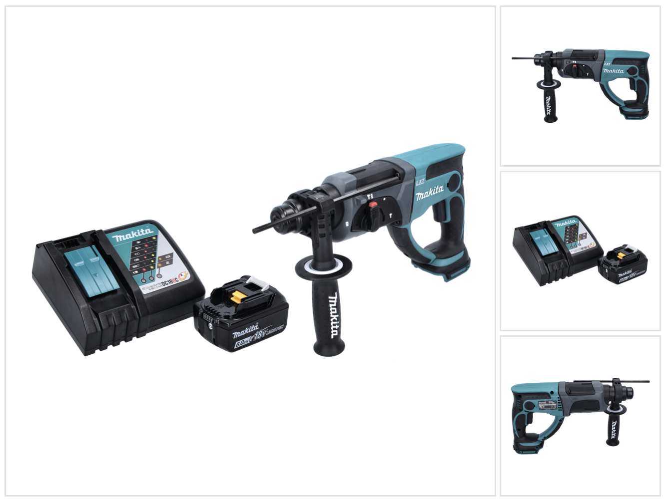 Makita - Trapano A Batteria Dhr 202 Rg1 18 V 2,0 J Sds Plus + 1x Batteria 6,0 Ah + Caricatore Makita - Trapano A Batteria Dhr 202 Rg1 18 V 2,0 J Sds Plus + 1x Batteria 6,0 Ah + Caricatore