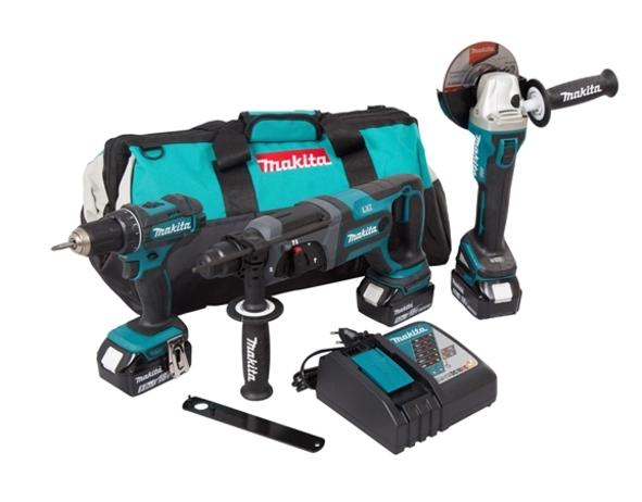 Makita Zestaw Combo 18v Dlx3078tx1 (ddf482+dga504+dhr241) 3x5.0 Torba
