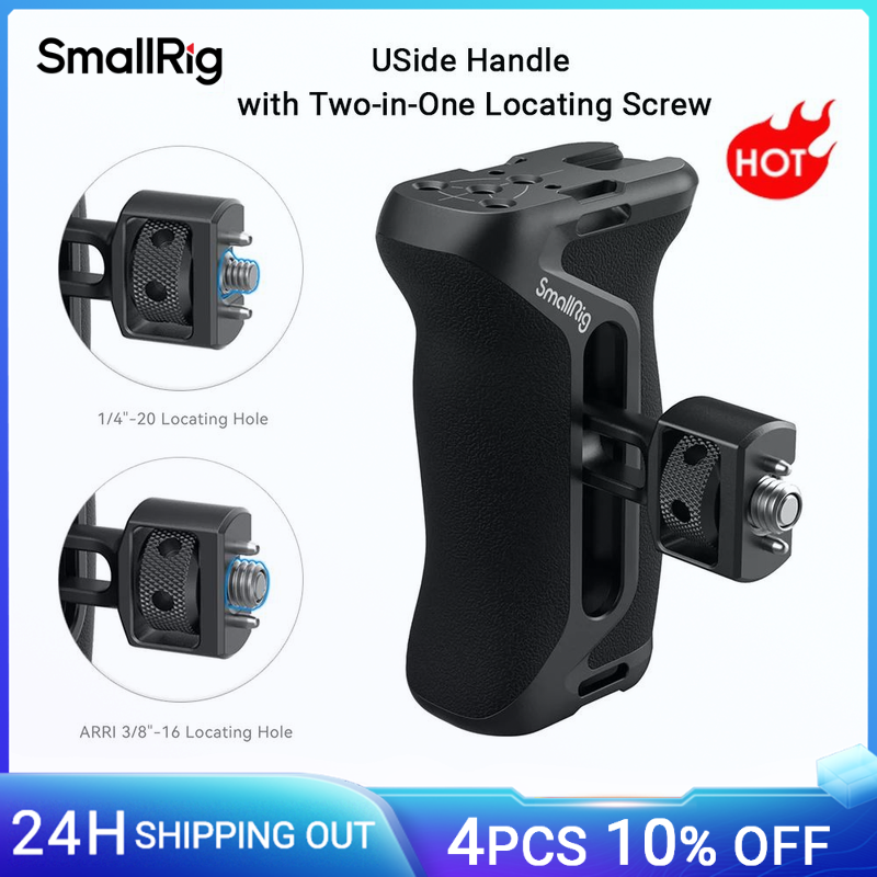 Maniglia laterale SmallRig con vite di posizionamento due in uno da 1/4" e 3/8", impugnatura universale per gabbia per fotocamera per Sony per Canon per Niko 4346