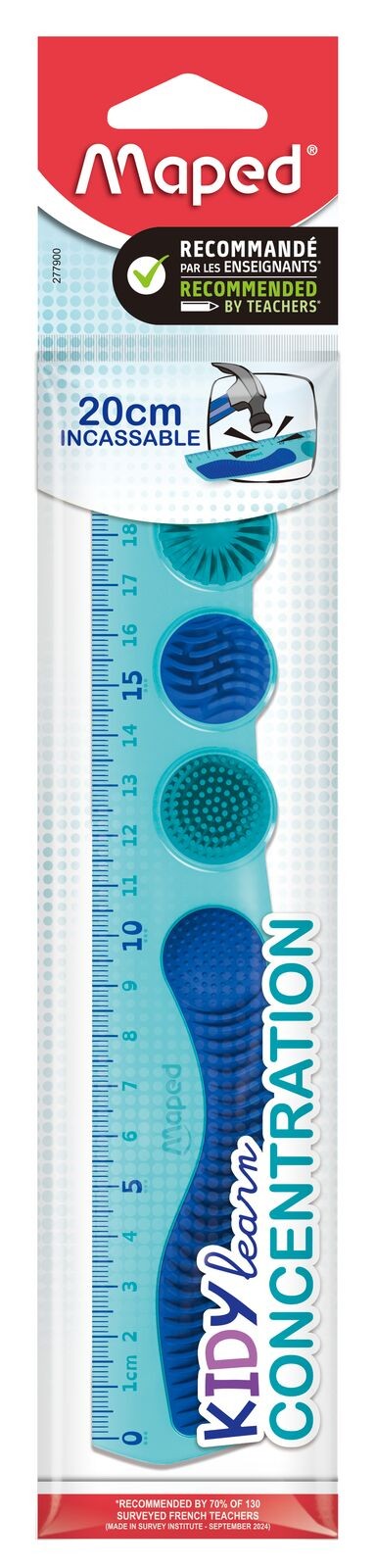 Maped 277900 righello Righello da scrivania 200 mm Polietilene tereftalato (PET) Blu 1 pz