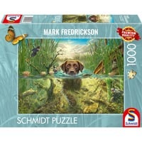 Mark Fredrickson: Amore per i cani - labrador marrone nell''acqua fresca, Puzzle