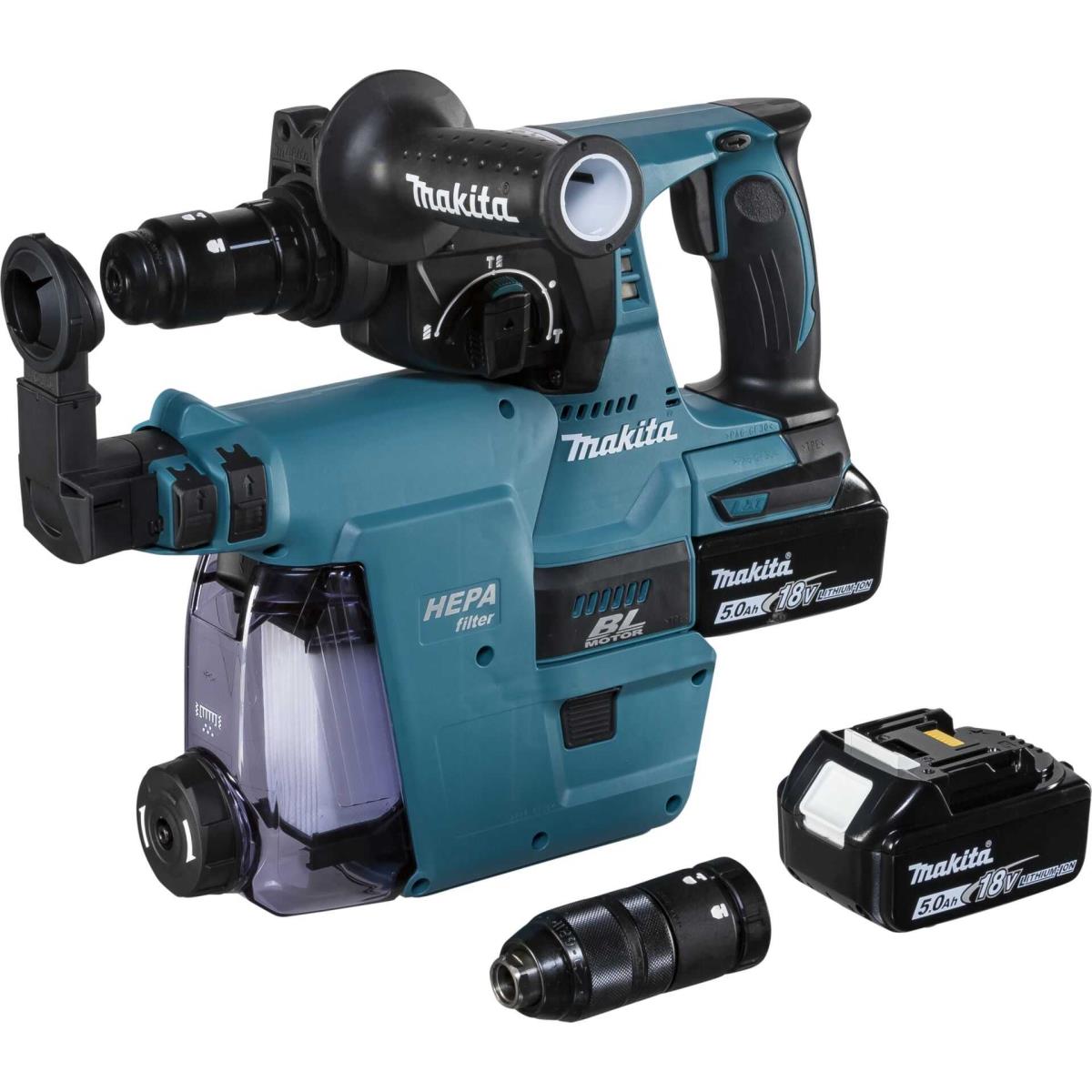 Martello Combinato A Batteria Dhr243rtjw, Sds-plus 18v, 2x 5,0 Ah E Caricabatterie + Aspiratore Dx07 Martello Combinato A Batteria Dhr243rtjw, Sds-plus 18v, 2x 5,0 Ah E Caricabatterie + Aspiratore Dx07