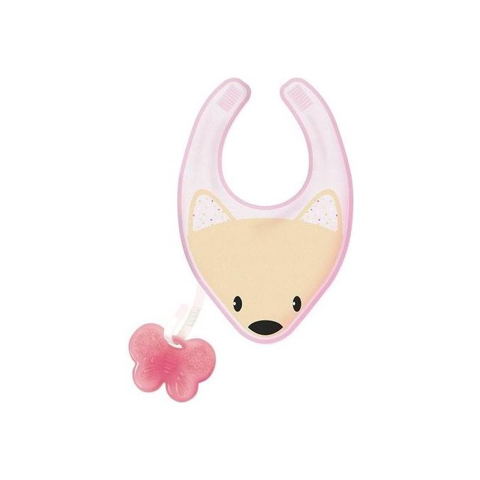 Massaggia gengive bavaglino bimba (4m+) FRESH BIB Rosa 258 210