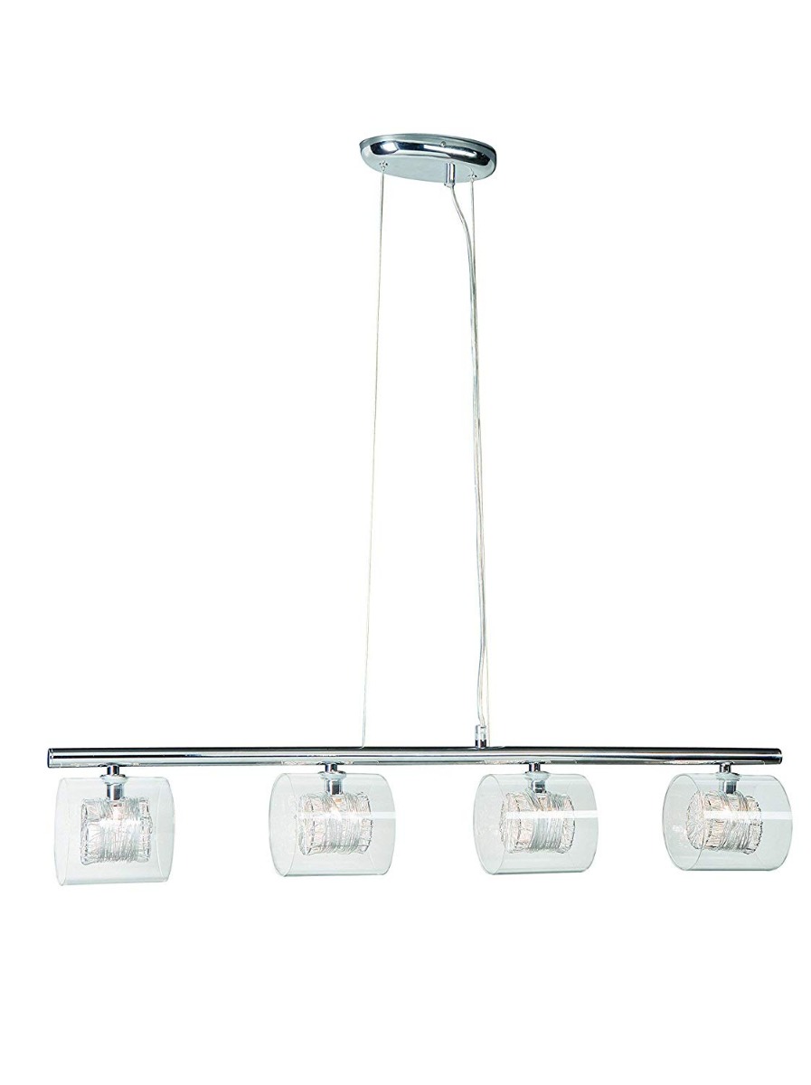 Massive - Callas Lampadario Moderno, Inmetallo, Con 4 Cilindri In Vetro, Max 40 W Massive - Callas Lampadario Moderno, Inmetallo, Con 4 Cilindri In Vetro, Max 40 W