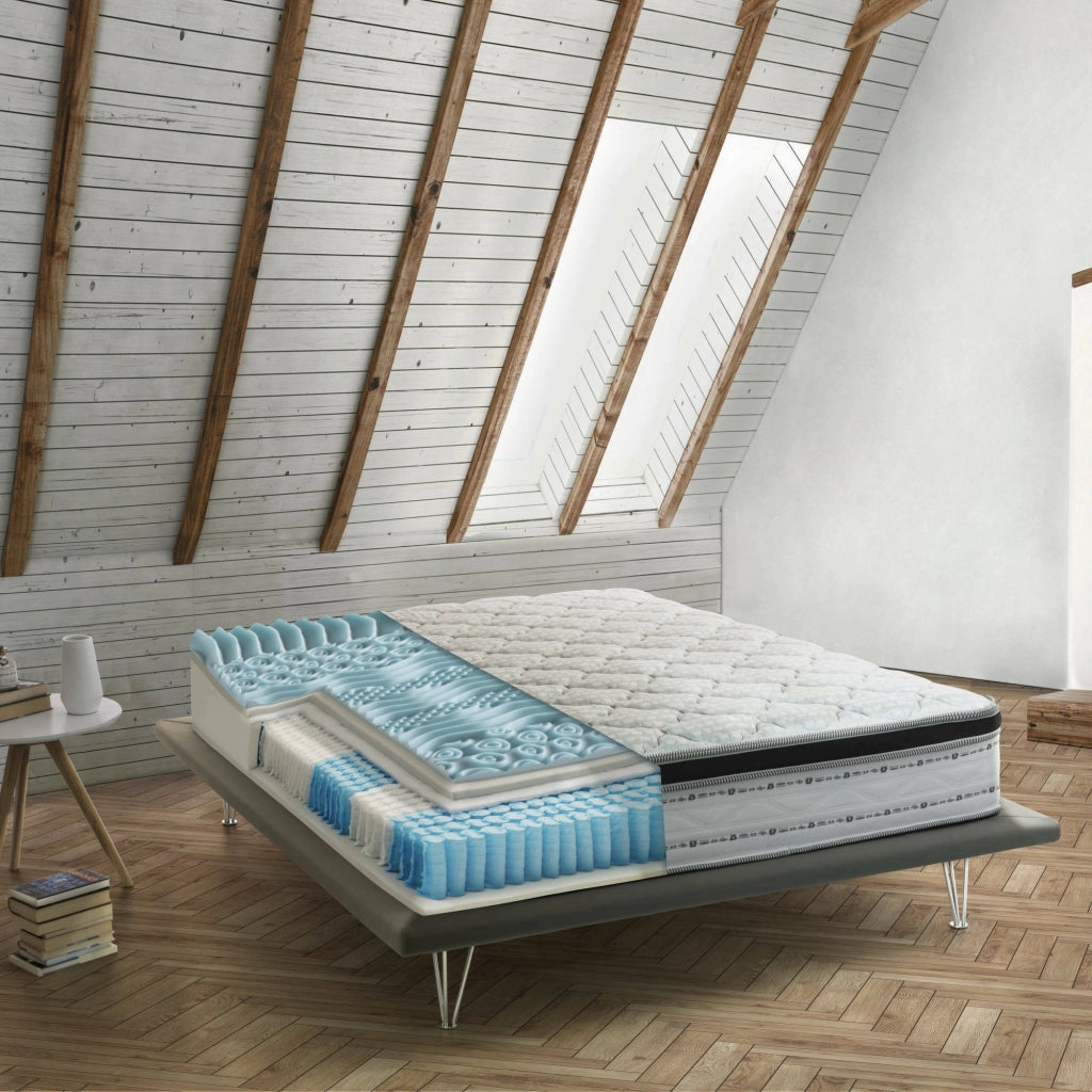 Materasso matrimoniale Atir, Sfoderabile in Memory Foam+Gel e Molle insacchettate, 100% Made in Italy, Antiacaro e Anallergico, cm 180x200 h27