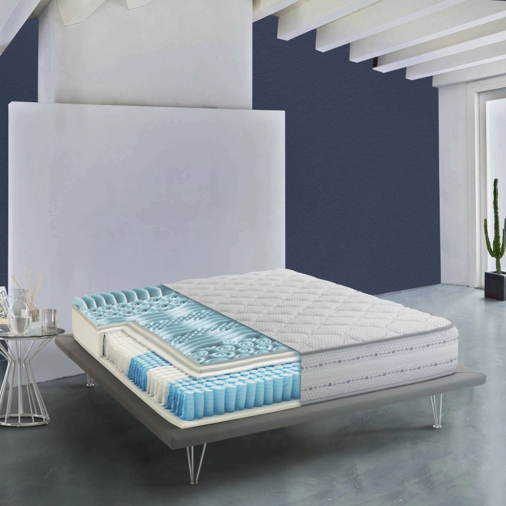 Materasso piazza e mezza Alona, Materasso in Memory Foam e Molle insacchettate, 100% Made in Italy, Antiacaro e Anallergico, cm 120x200 h26