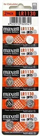 Maxell Confezione da 10 batterie a bottone alcaline LR1130 1.5V Maxell Confezione da 10 batterie a bottone alcaline LR1130 1.5V