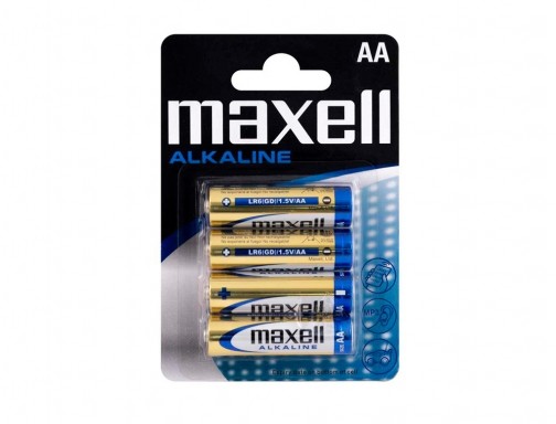 Maxell Confezione da 4 batterie alcaline LR06 AA 1.5V