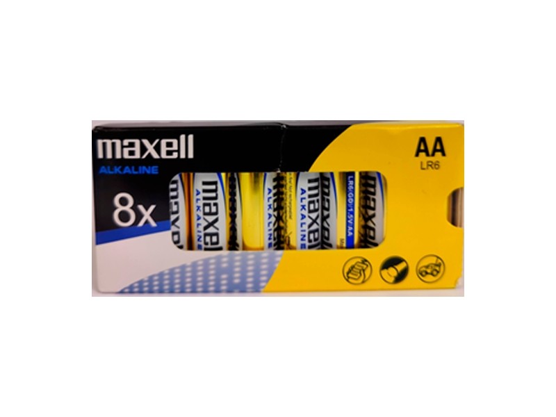 Maxell Confezione da 8 batterie alcaline LR06 AA 15 V