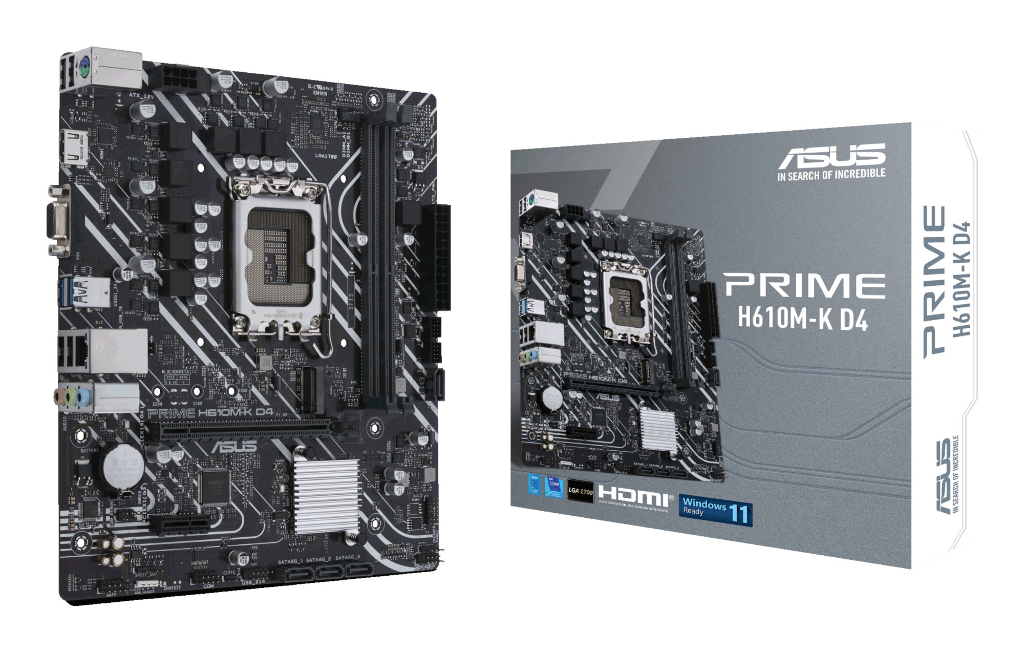 Mb Asus Prime H610M-K D4 S1700 2D4 4S3 Gbl M.2 U3.2 Hdmi/Vga