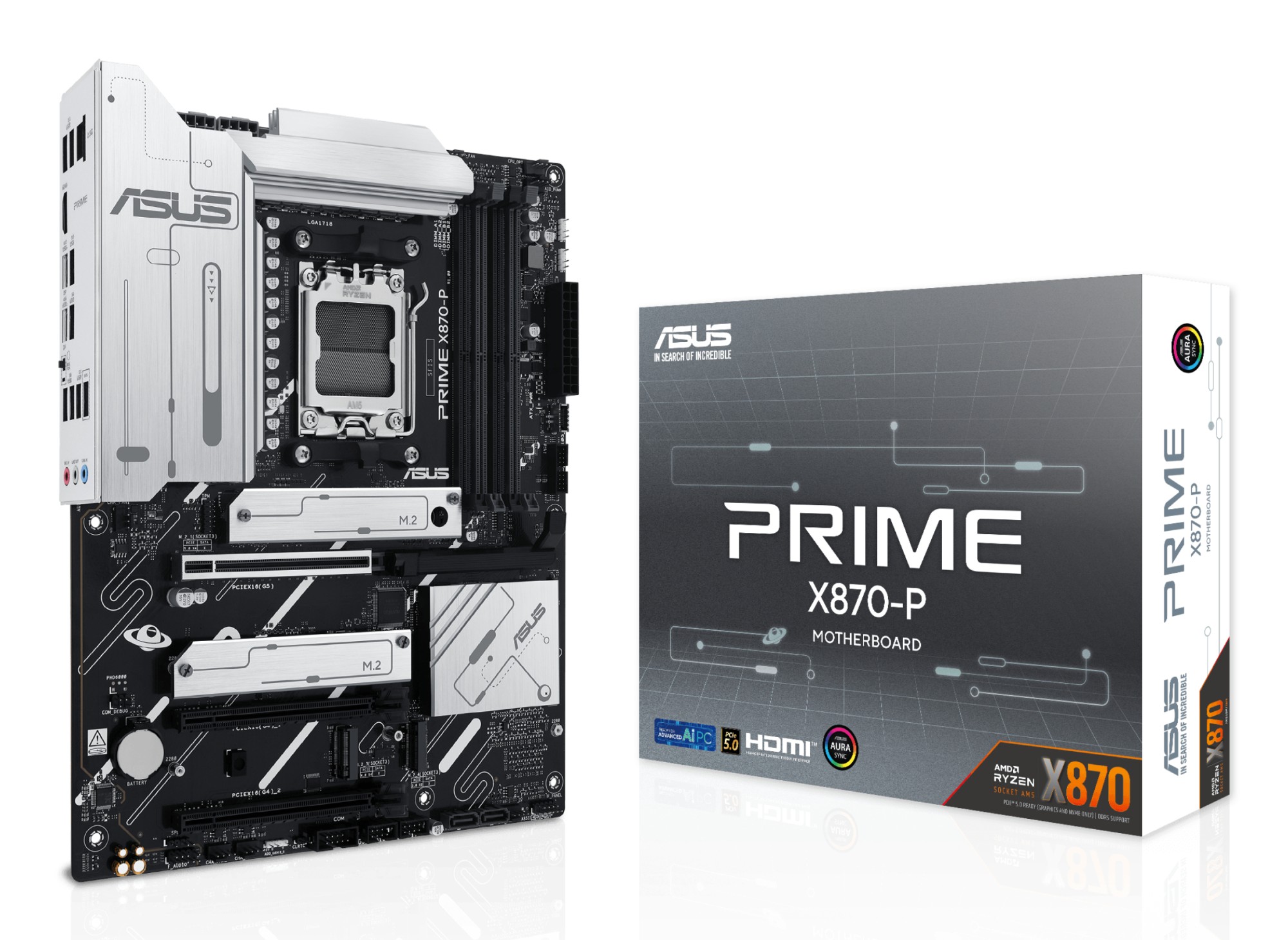 Mb Asus Prime X870-P Am5 Atx 4D5 2S3 4M2 U3.2 3Pcie 1Hdmi Atx