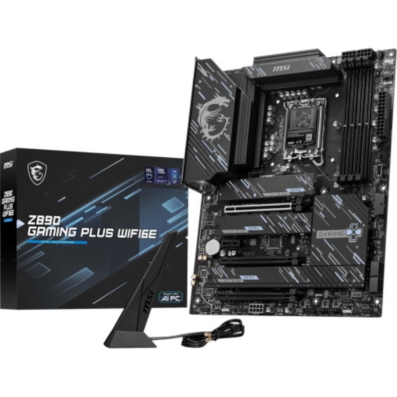 Mb msi z890 gaming plus wifi6e lga1851 4xddr5-9200o.c. 1xhdmi 1xdp 1xpcie5.0x16 4xm.2 4xsata wifi bt usb 5glan atx
