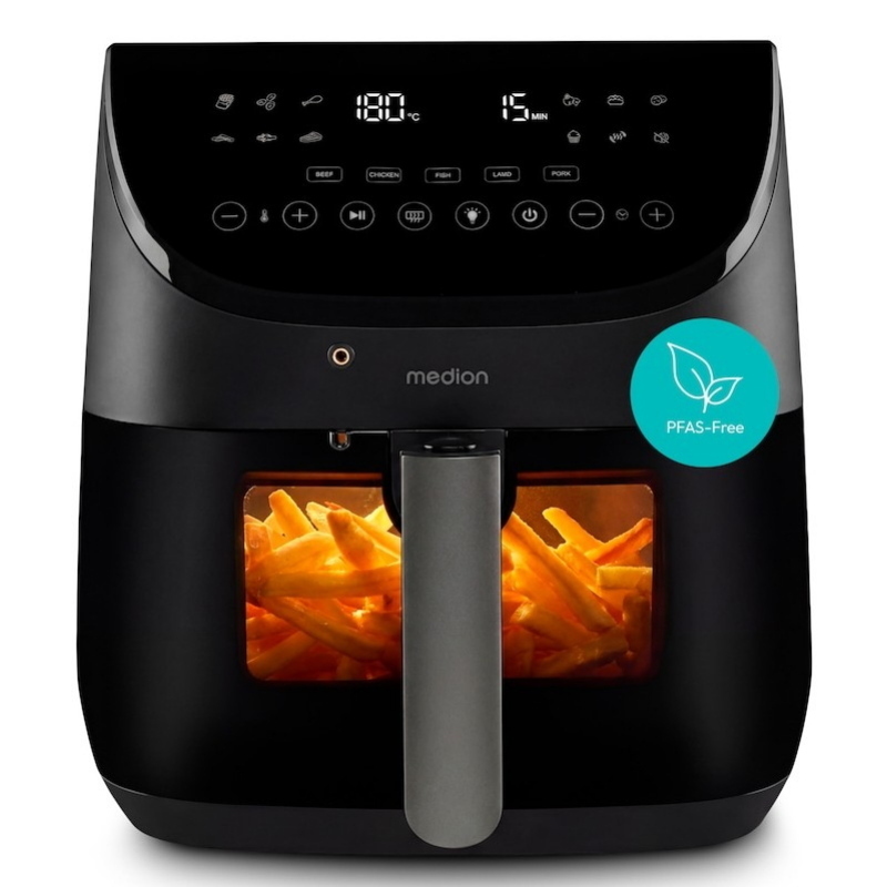 Medion md 13060 singolo 6,6 l indipendente friggitrice ad aria calda nero