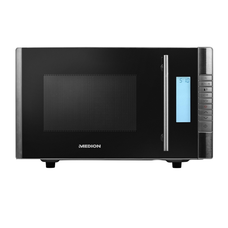 Medion md 14482 nero, acciaio inox microonde con grill superficie piana 20 l 800 w