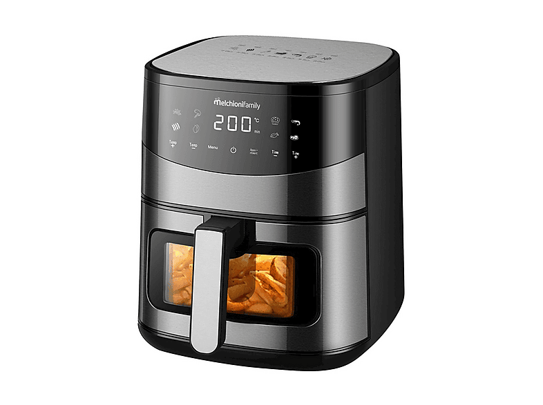 MELCHIONI FAMILY ARIANNA 6,5 L FRIGGITRICE AD ARIA, capacità l, Max potenza 2000 W, 8 programmi, da 80 °C a 200 °C, Grigio / Plastica